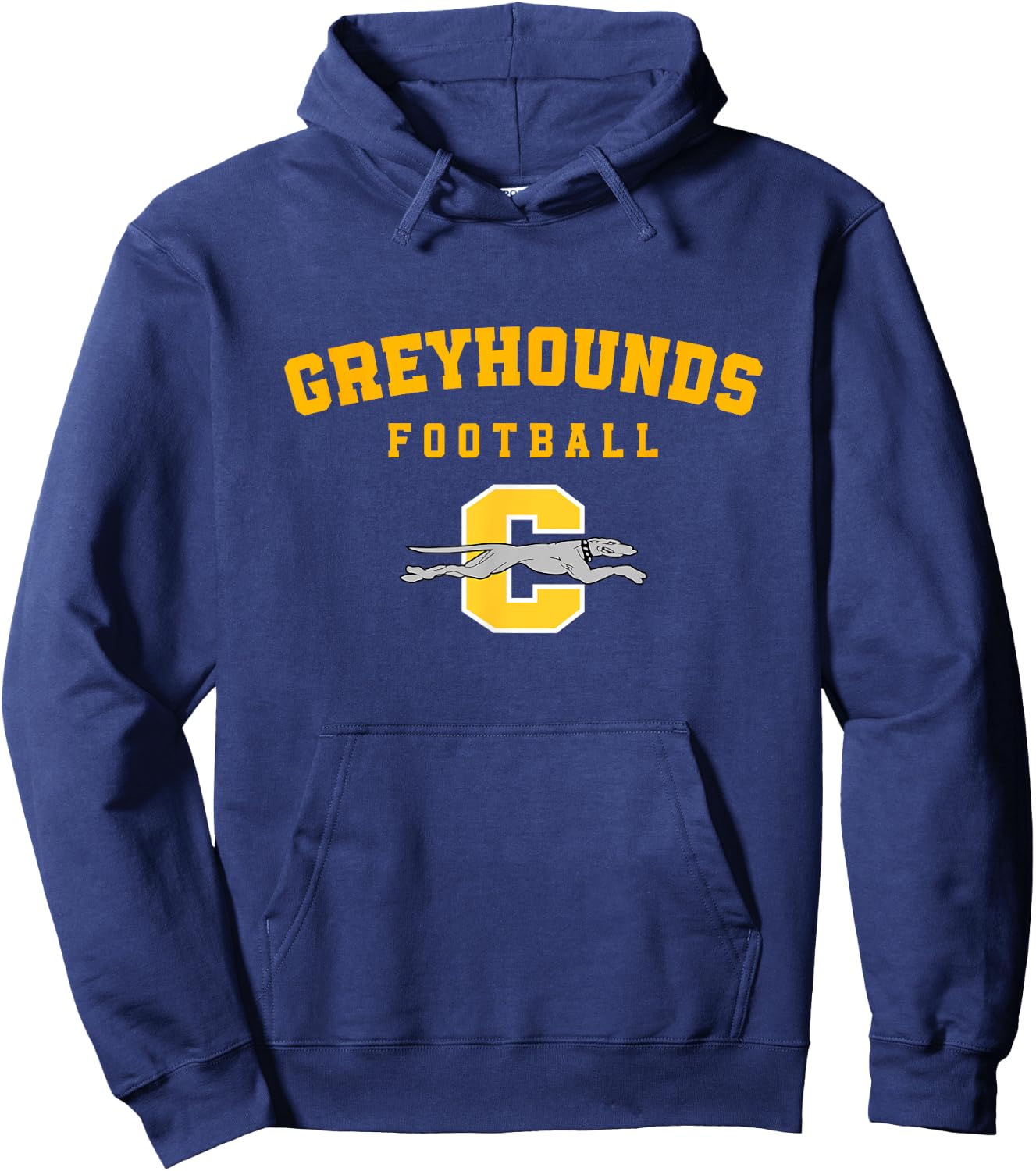 Carmel Greyhounds Logo Vertical Arch Football HS Hoodie - Hoodie | Navy