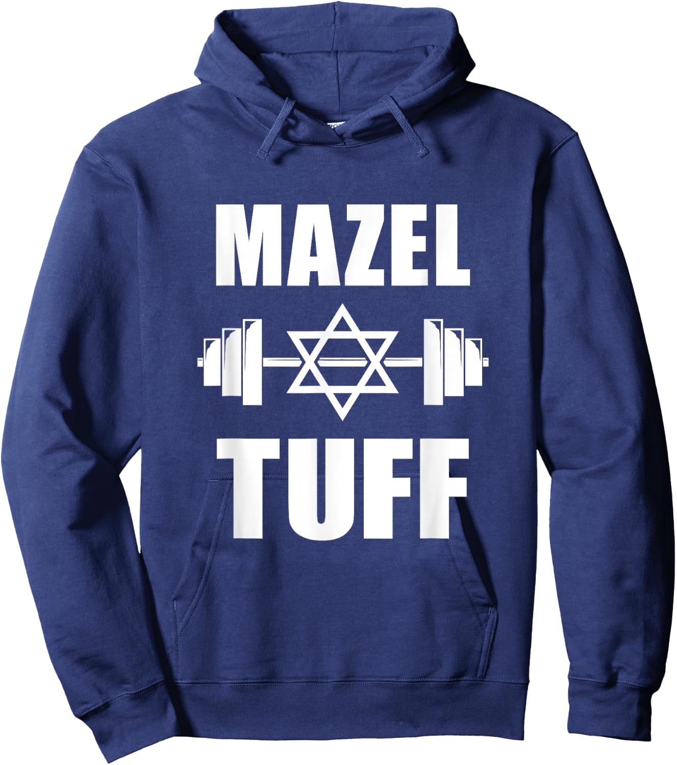 Mazel Tuff Funny Jewish Workout Hoodie - Hoodie | Navy