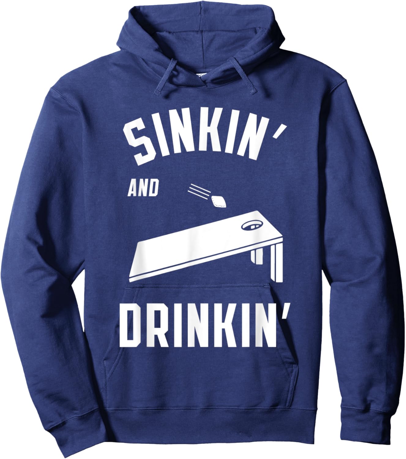 Sinkin' and Drinkin' Cornhole Beer Summer Party Tailgate Women Hoodie - Hoodie | Navy