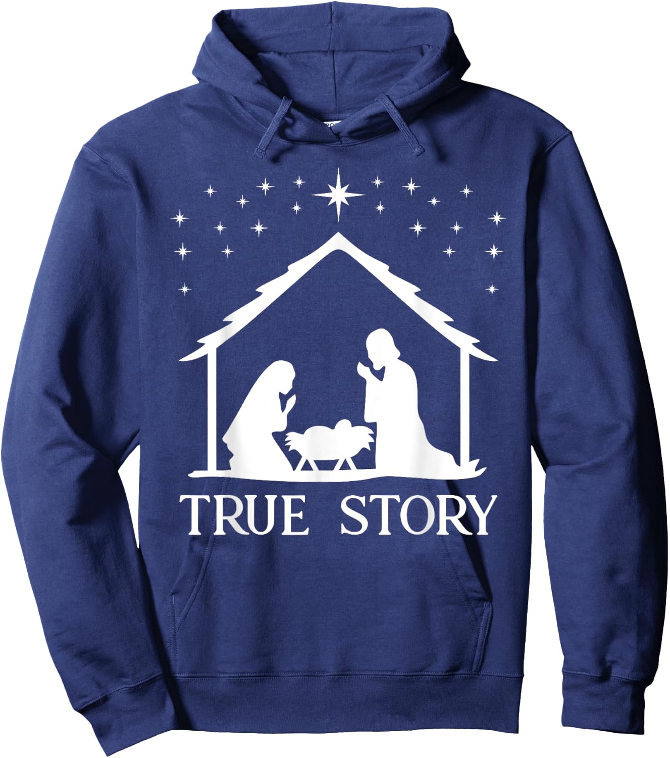 True Story of Jesus Birth Nativity Religious Christmas Gift Hoodie - Hoodie | Navy