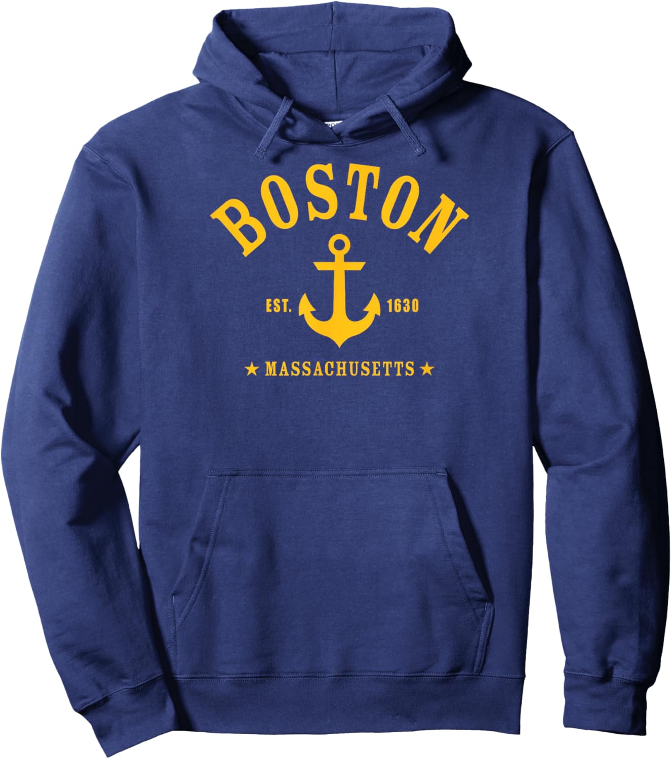 BOSTON MA Nautical Design W. Anchor / Est. 1630 Hoodie - Hoodie | Navy