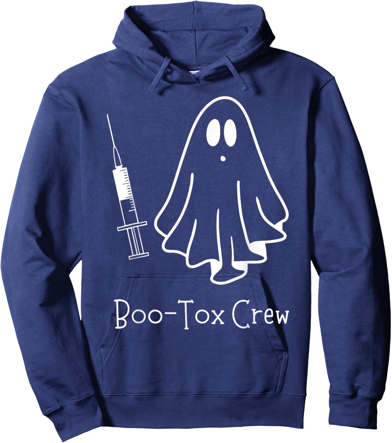 Ghost BOO-Tox Crew Nurse Injector Halloween Filler Botox Hoodie - Hoodie | Navy