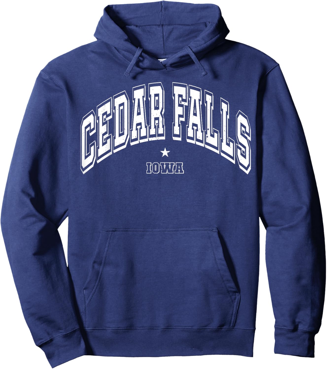 Throwback Cedar Falls Iowa IA Athletic Classic Souvenir Hoodie - Hoodie | Navy