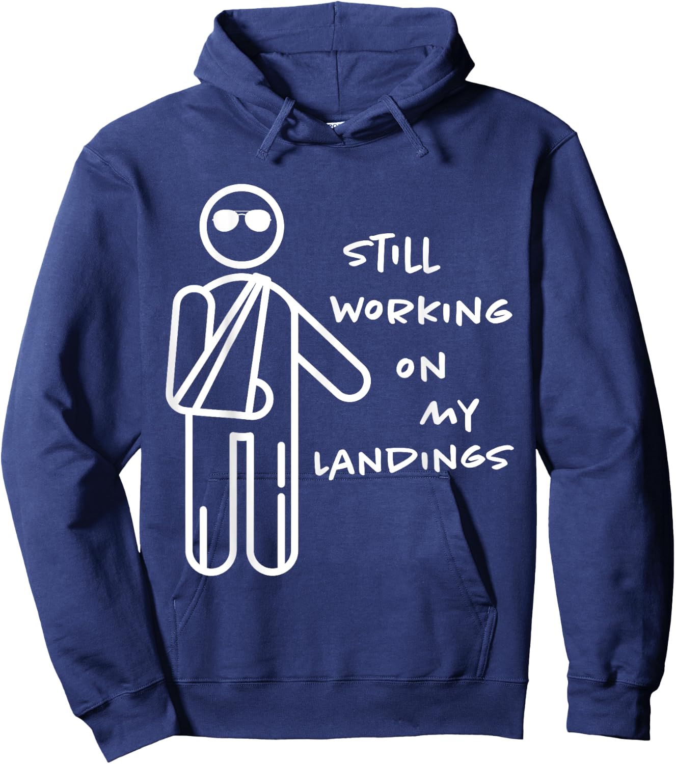 Broken Arm Kids Get Well Working on Landings Funny Gift Hoodie - Hoodie | Navy