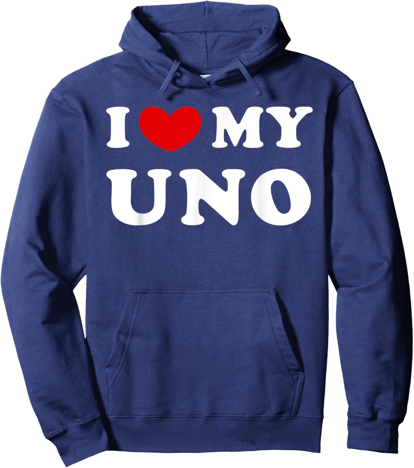 I Love My Uno, I Heart My Uno Hoodie - Hoodie | Navy