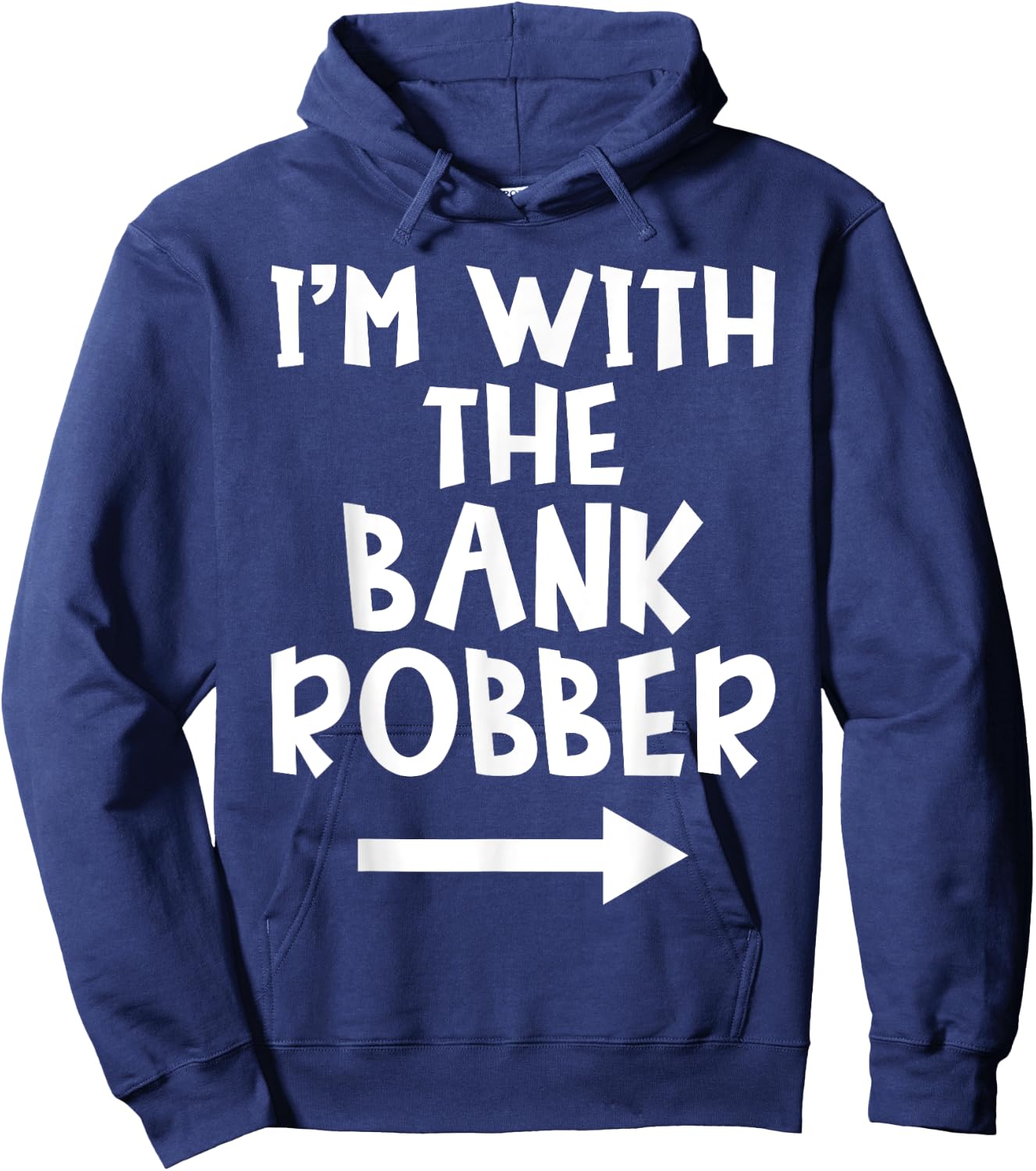 I'm With The Bank Robber Matching Couple Halloween Costume Hoodie - Hoodie | Navy