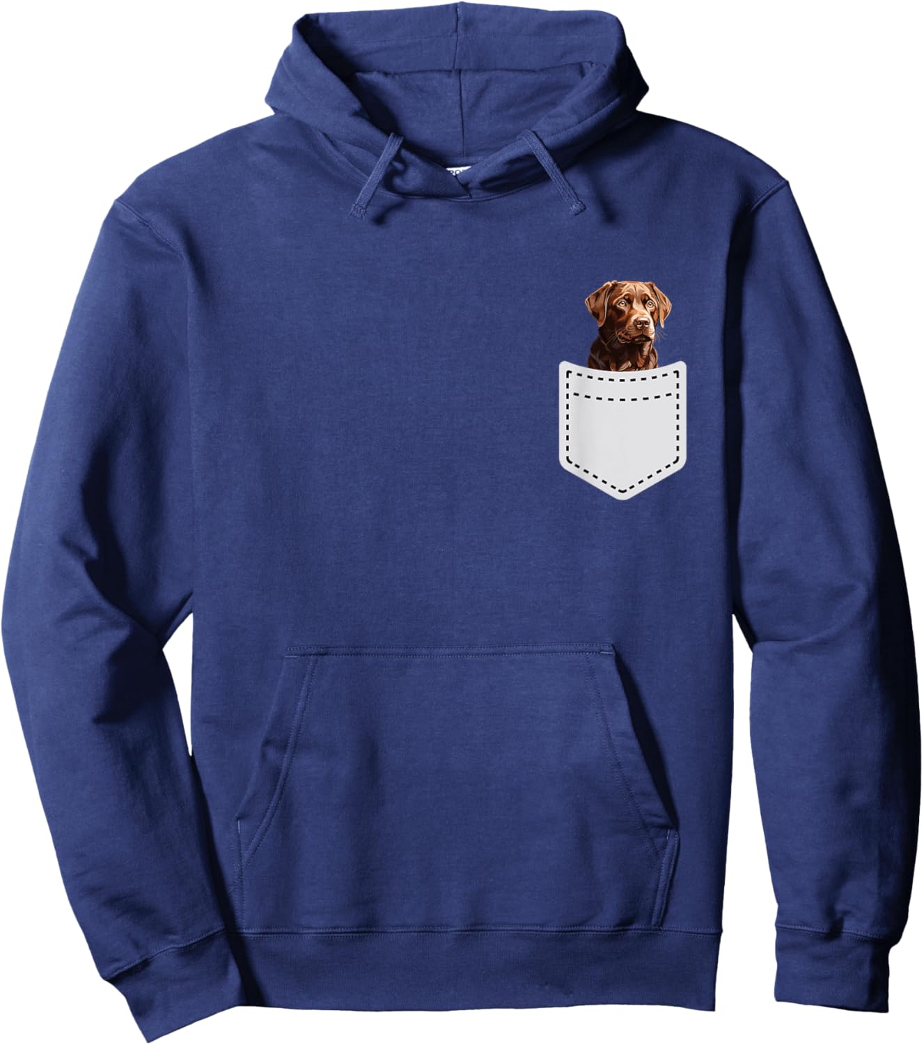 chocolate lab. puppy in pocket. Dog lover labrador Women Kids Hoodie - Hoodie | Navy