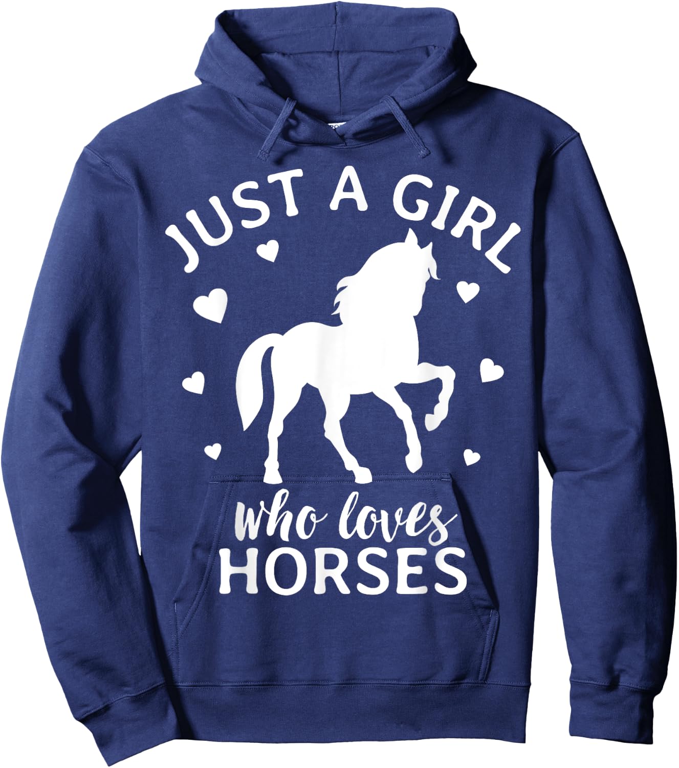 Just A Girl Who Loves Horses Cowgirl Horse Girl Riding Hoodie - Hoodie | Navy