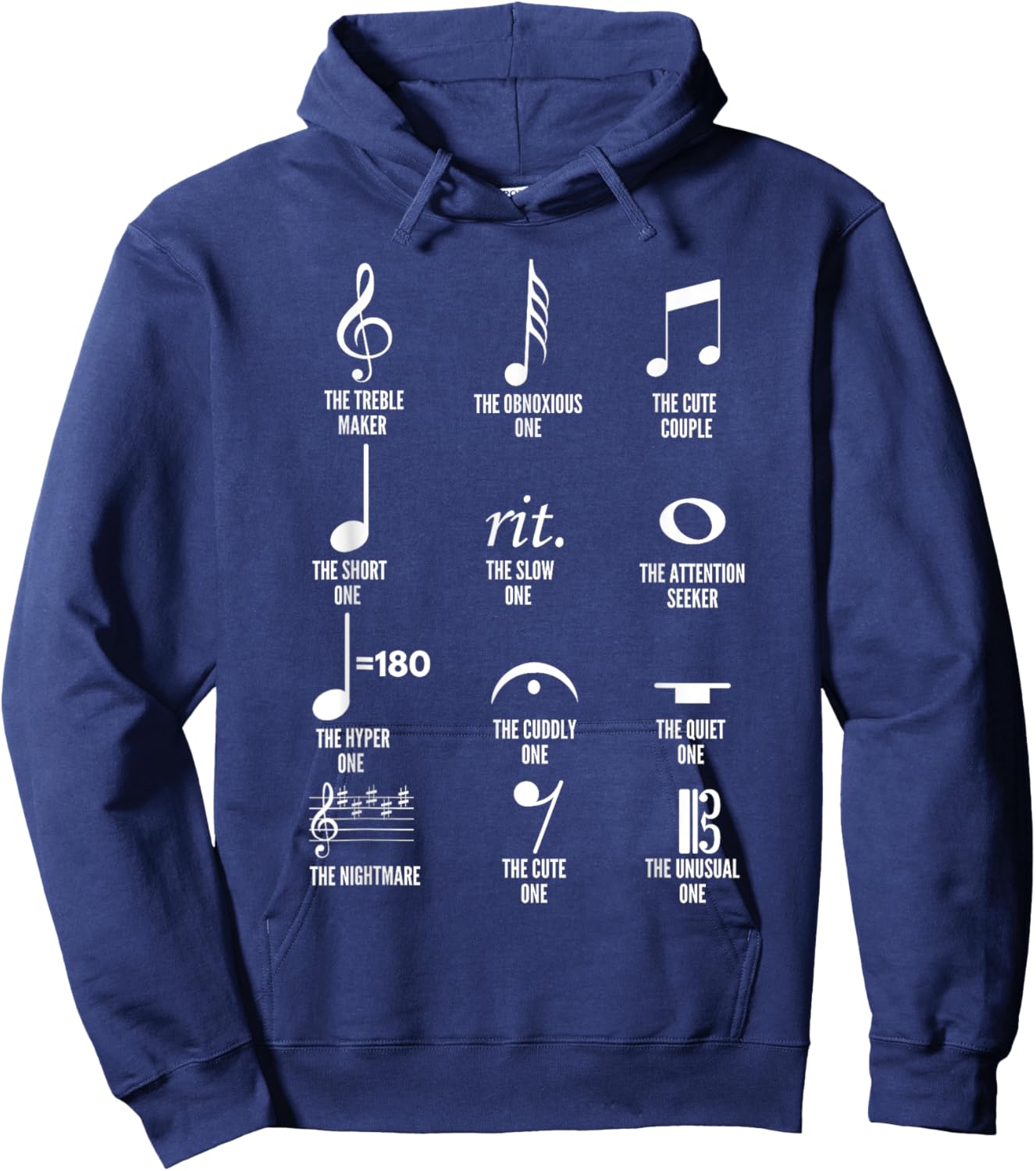 Musical Notes Symbol Definition Funny Musician Bands Hoodie - Hoodie | Navy