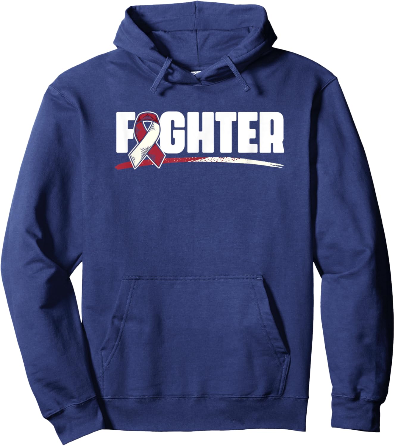 Fighter - Oral Throat Cancer Head And Neck Cancer Awareness Hoodie - Hoodie | Navy