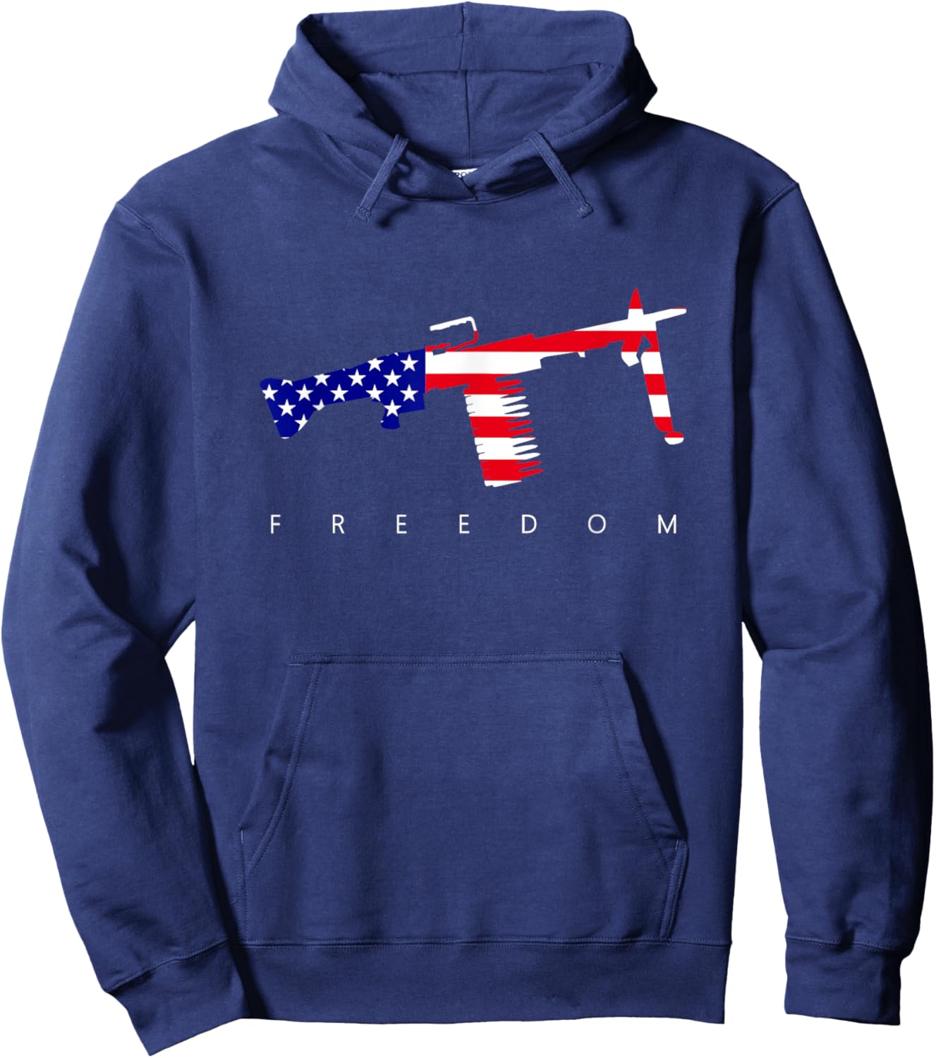 M249 Saw Gunner American Flag gift Responsible Gun Owners Hoodie - Hoodie | Navy