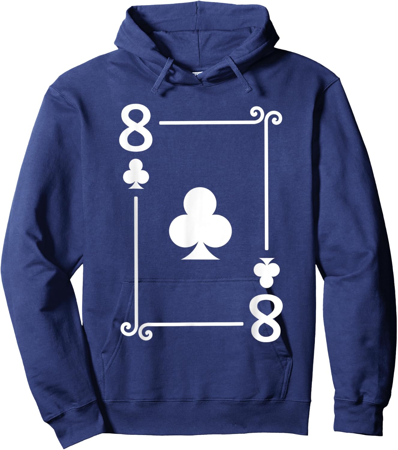 Playing Cards Costume - 8 Clubs Card - Eight Card Hoodie - Hoodie | Navy