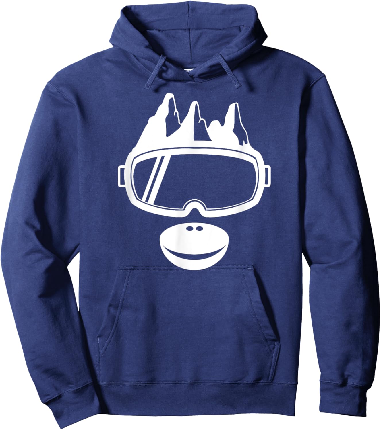 Ski Goggles Mountains Ape Monkey Face - Apres Ski Skier Gift Hoodie - Hoodie | Navy
