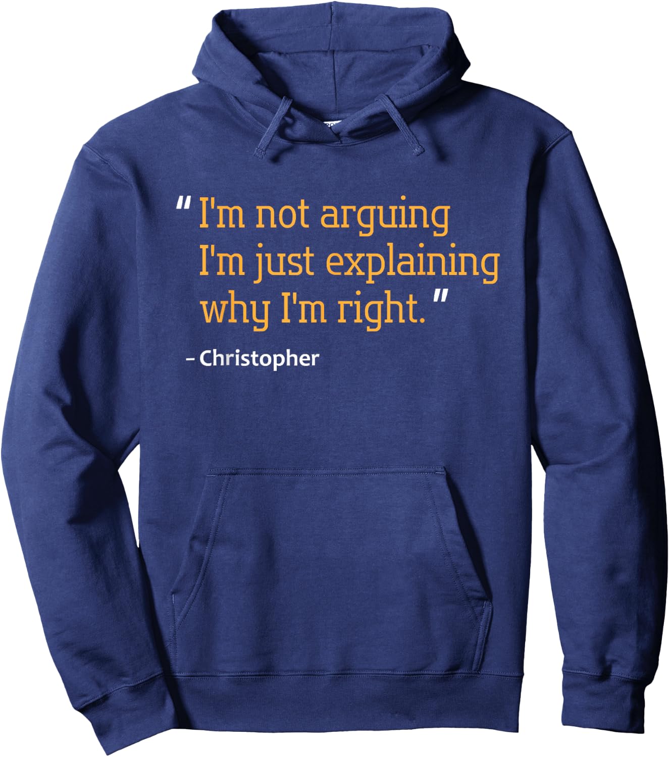 CHRISTOPHER Gift Quote Funny Birthday Personalized Name Idea Hoodie - Hoodie | Navy