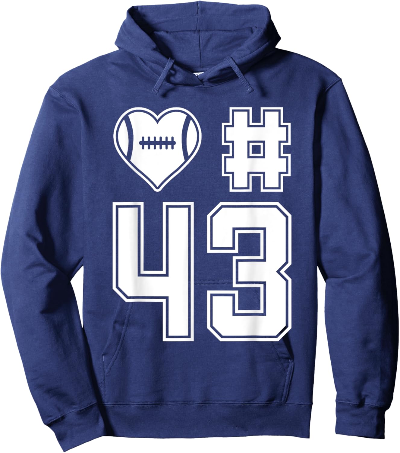Love & Support Football Player Number 43 Hoodie - Hoodie | Navy
