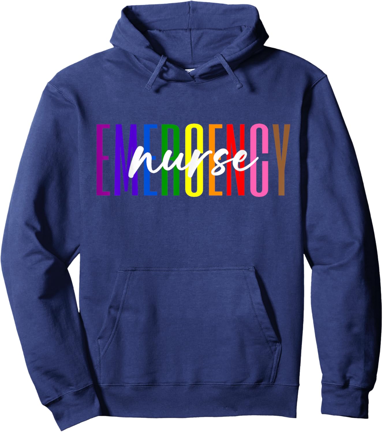 Emergency Nurse ER Nurse Emergency Room Pride Rainbow Hoodie - Hoodie | Navy