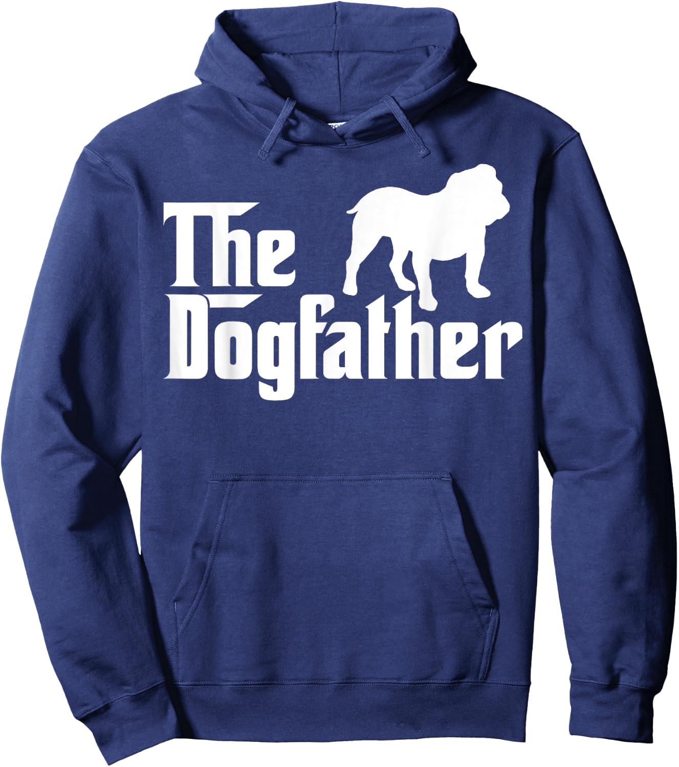 The Dogfather Bulldog Funny Hoodie - Hoodie | Navy