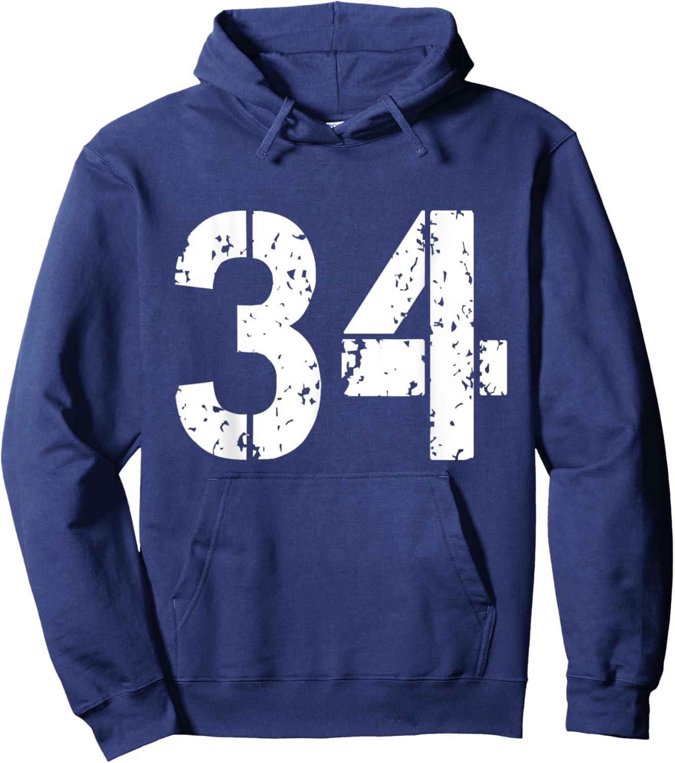 Number 34 Front + Back Varsity Team - 34th Birthday Hoodie - Hoodie | Navy