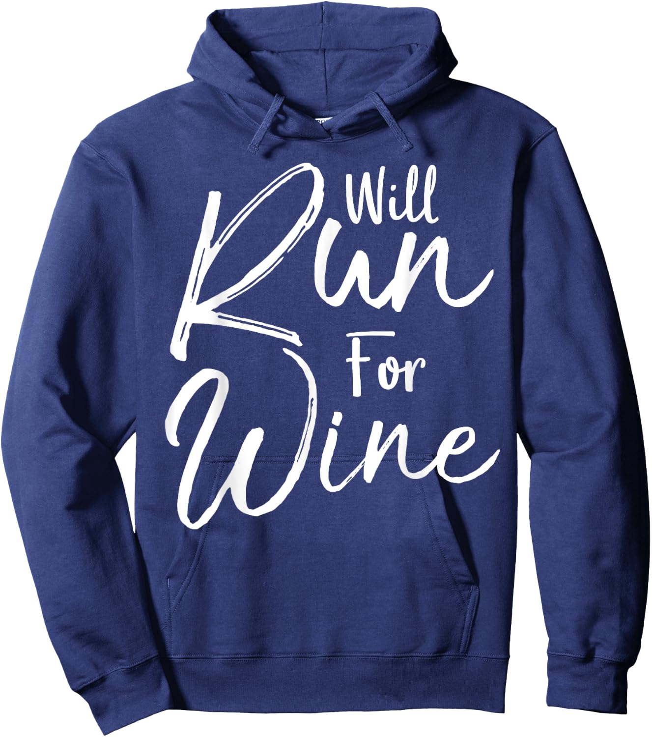Running Quote for Runners Sarcastic Joke Will Run for Wine Hoodie - Hoodie | Navy