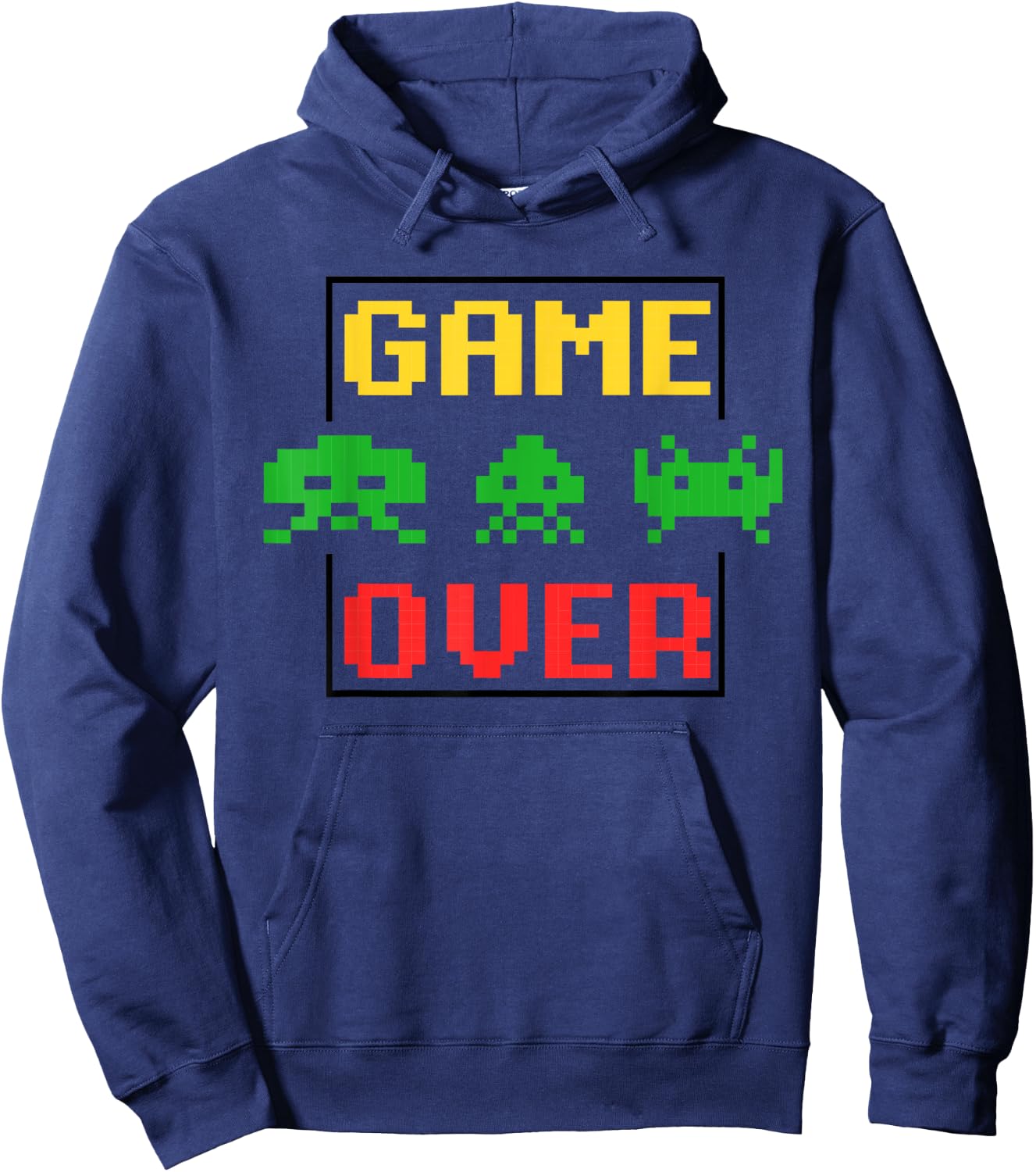 Arcade game Retro gaming Space Pixel art Vintage Invaders Hoodie - Hoodie | Navy