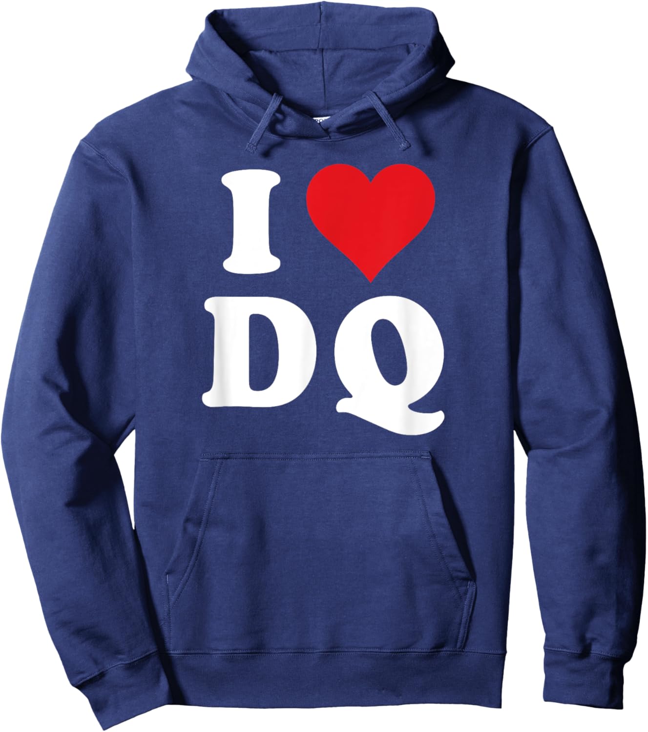 I Heart DQ Initials I Love D.Q. First And Last Name D Q Hoodie - Hoodie | Navy