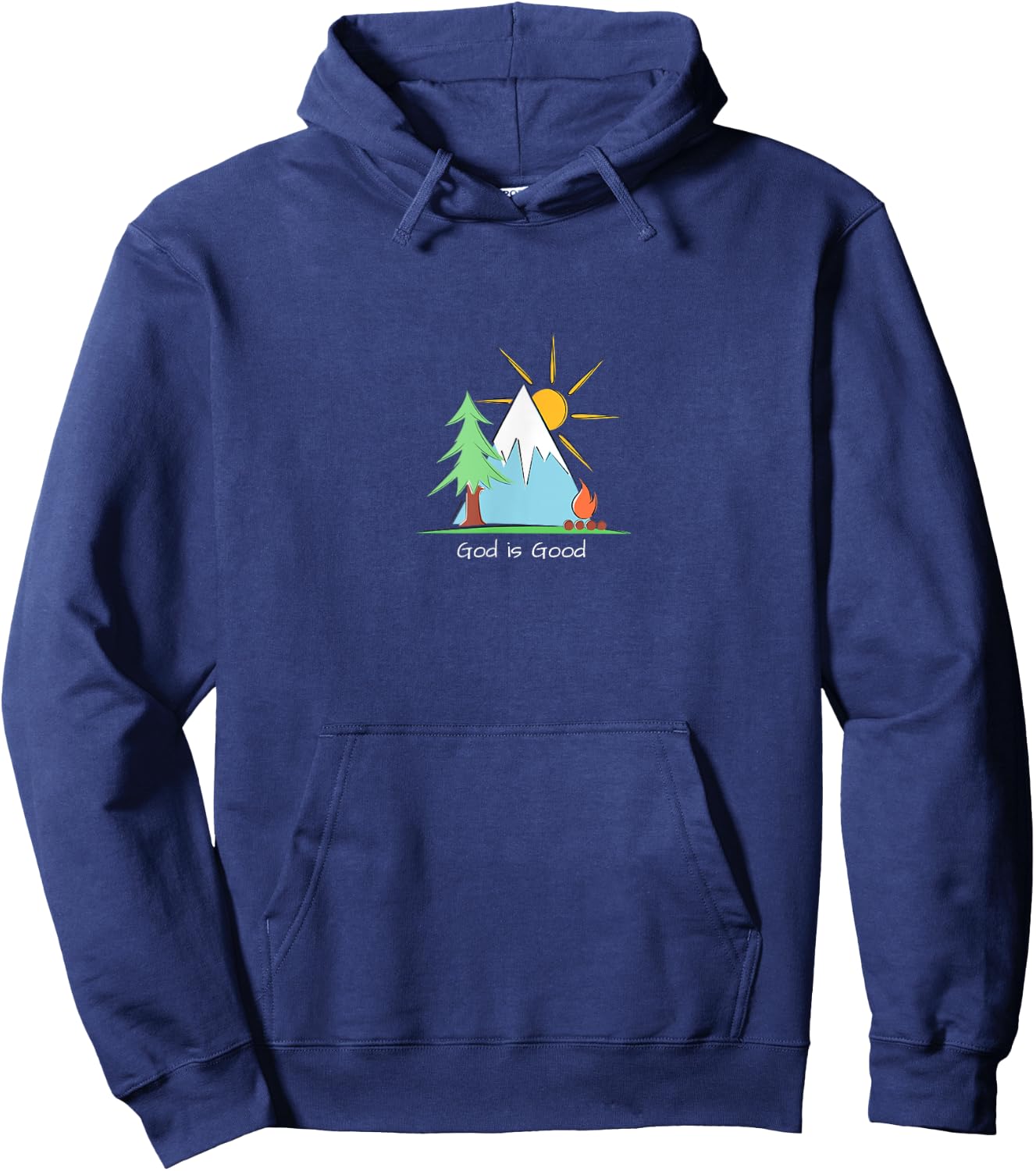 God is Good Christian Camping Wilderness Adventure Campfire Hoodie - Hoodie | Navy