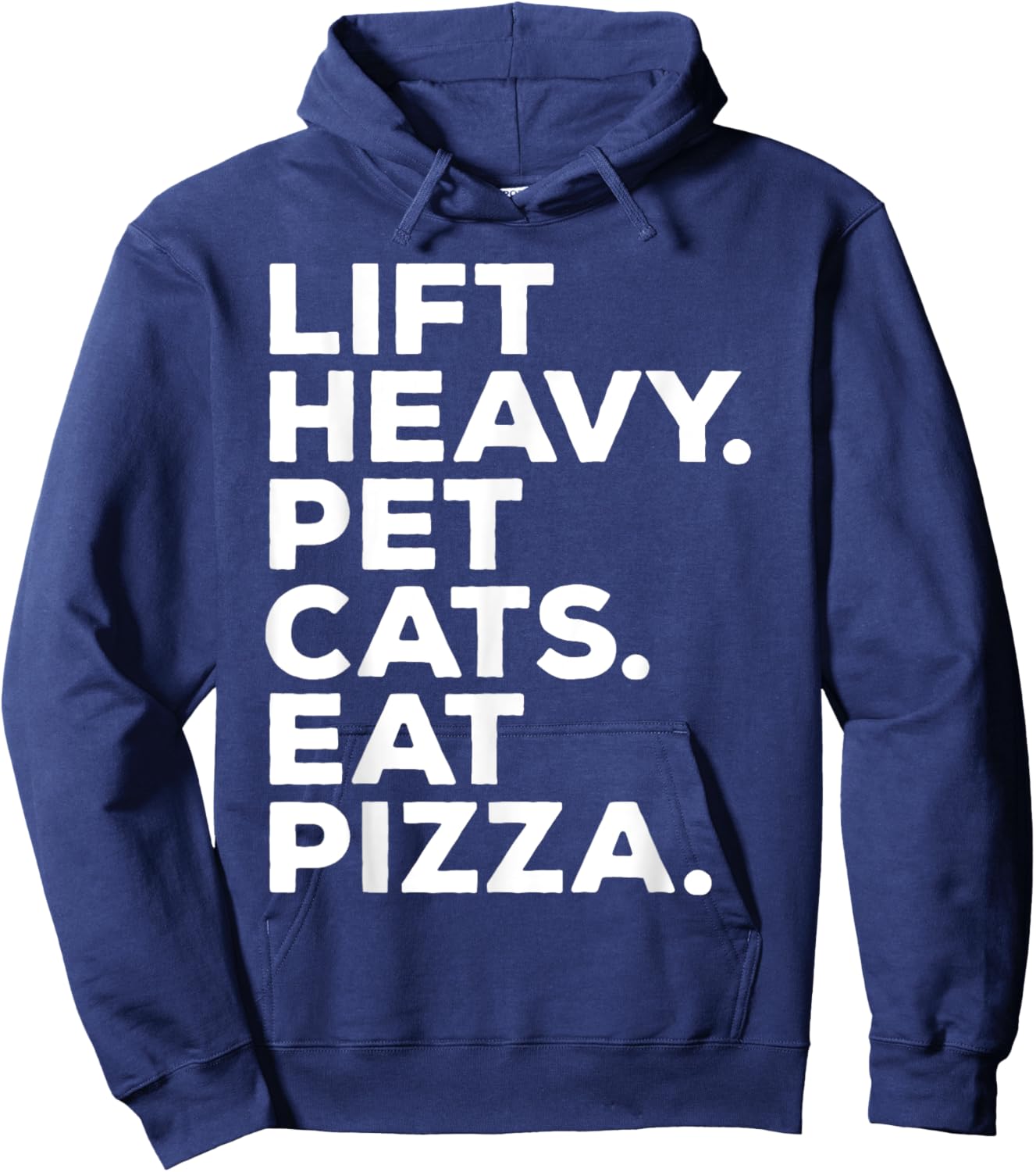 Lift Heavy Pet Cats Eat Pizza Gym Workout Weight Lifter Hoodie - Hoodie | Navy