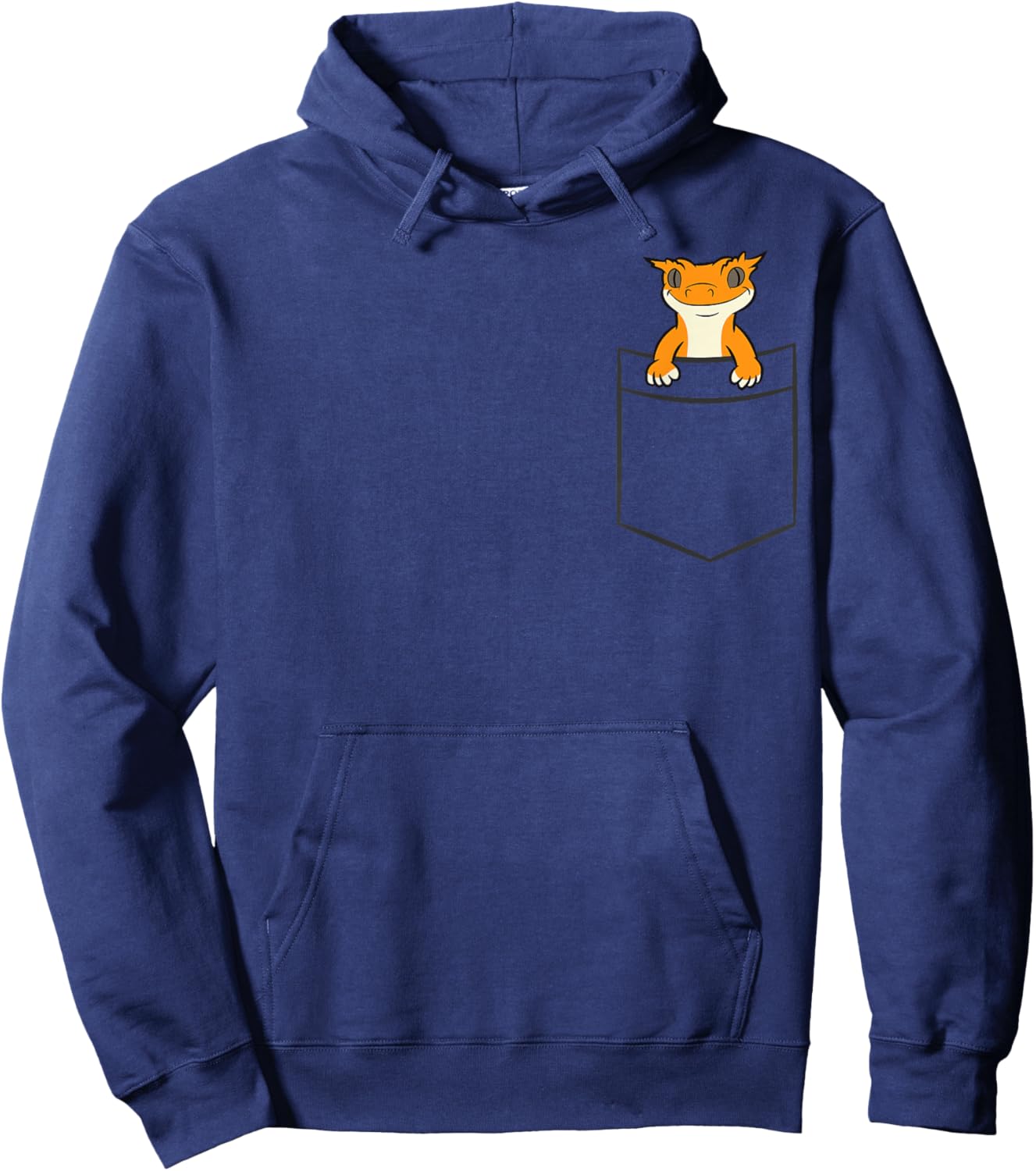 Crested Gecko In A Pocket Reptile In Pocket Crested Gecko Hoodie - Hoodie | Navy