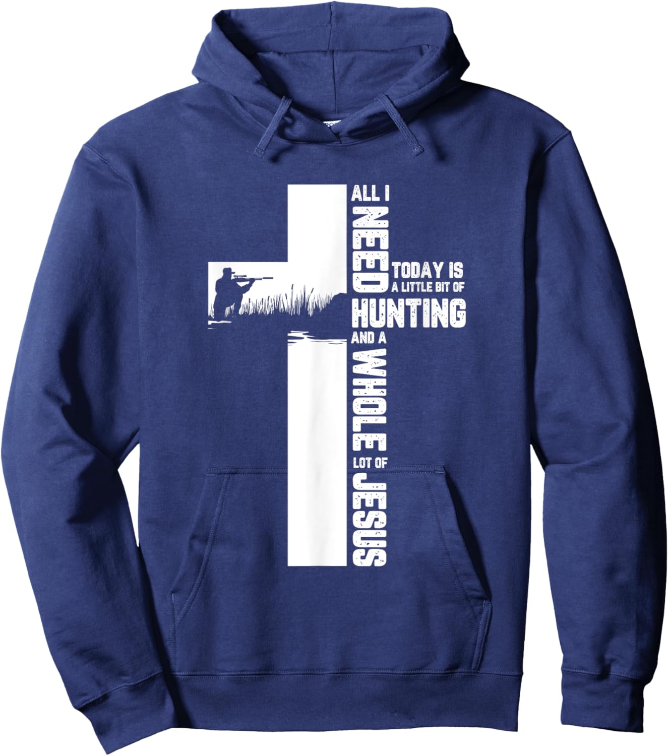 Hunting Oudoor Cross Jesus Christian Quote Cool Hunter Gifts Hoodie - Hoodie | Navy