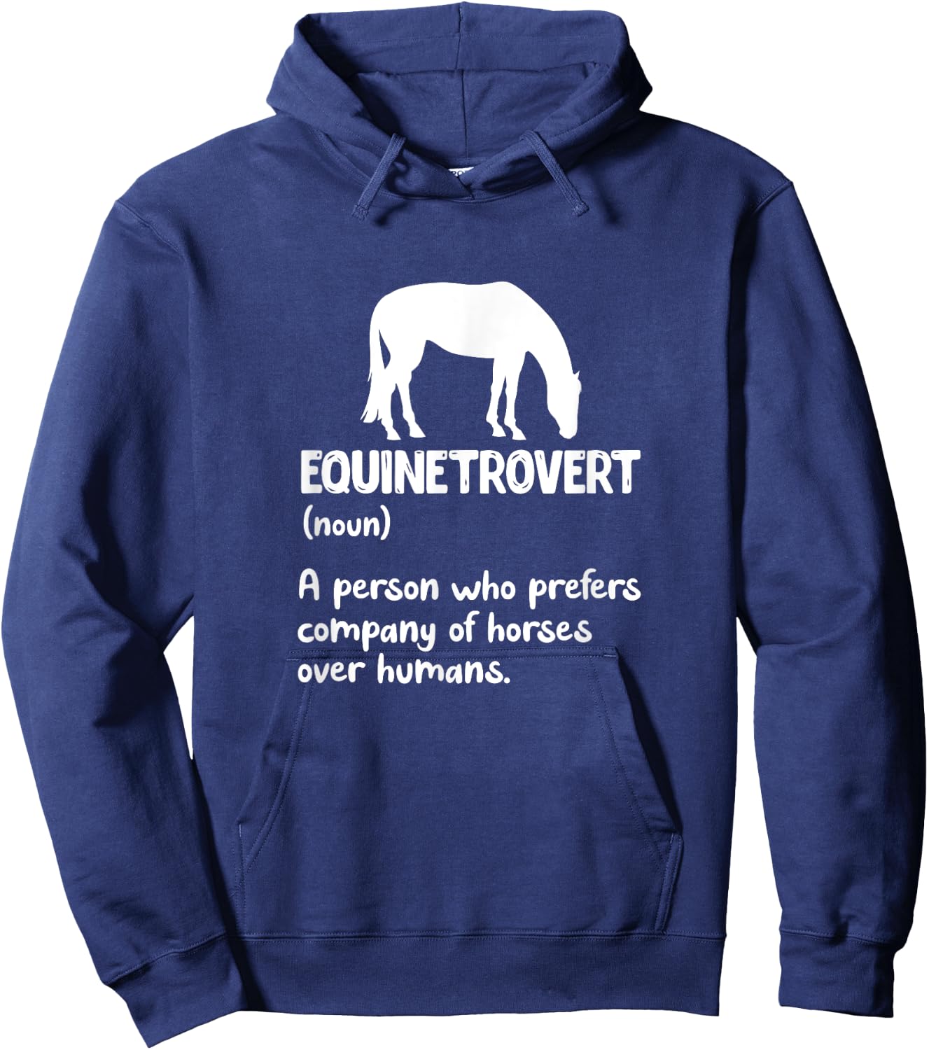 Equinetrovert Definition Equine Horse Riding Introvert Hoodie - Hoodie | Navy