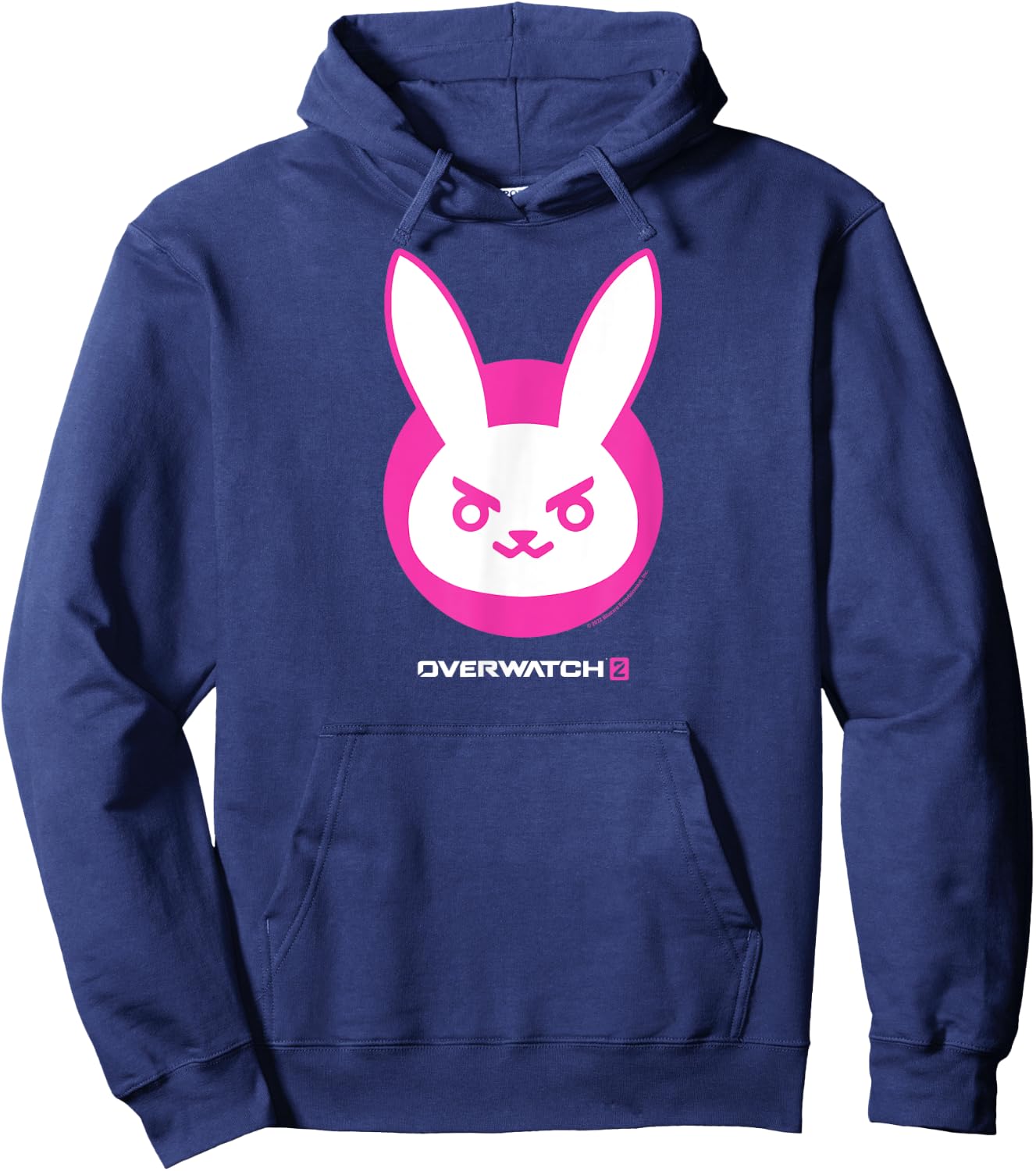 Overwatch 2 D.Va White & Pink Rabbit Centre Icon Logo Hoodie - Hoodie | Navy