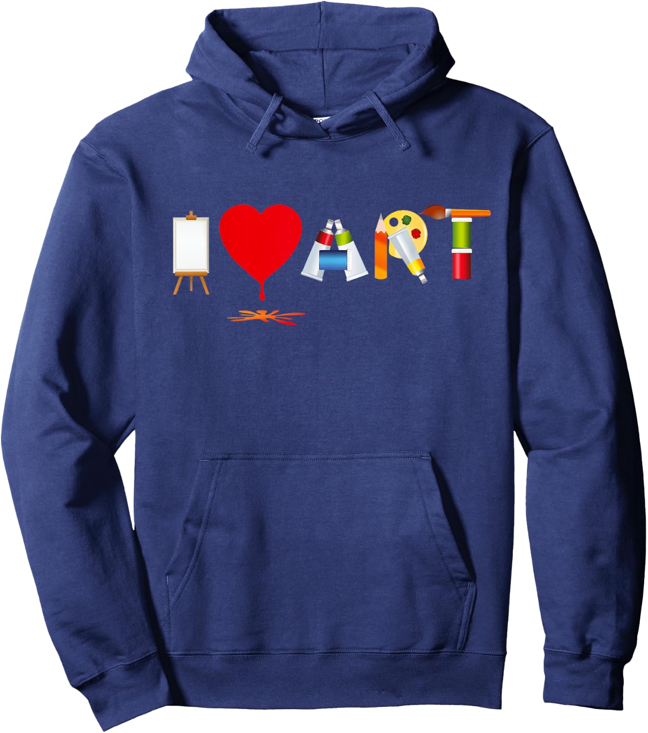 I Love Heart The Art For Kids Colourful Little Artists Art Hoodie - Hoodie | Navy