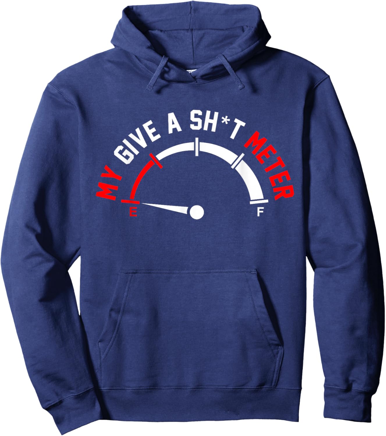 Give A Shitometer Funny Sarcasm Graphic Hoodie - Hoodie | Navy