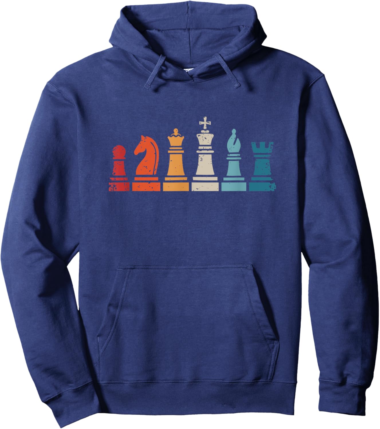 Chess Player Vintage Chess Pieces Hoodie - Hoodie | Navy