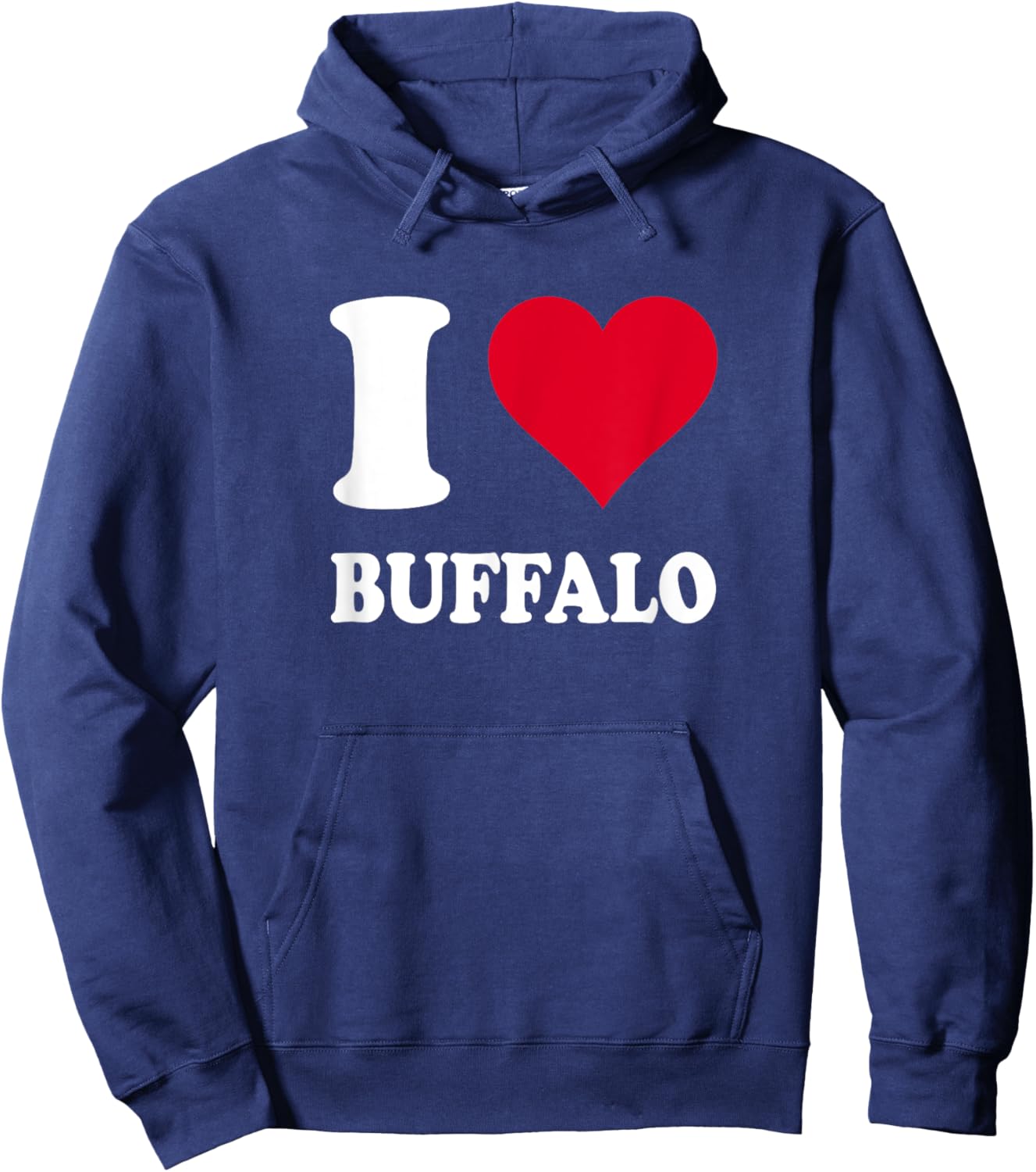 Red Heart I Love Buffalo , Black, S Hoodie - Hoodie | Navy