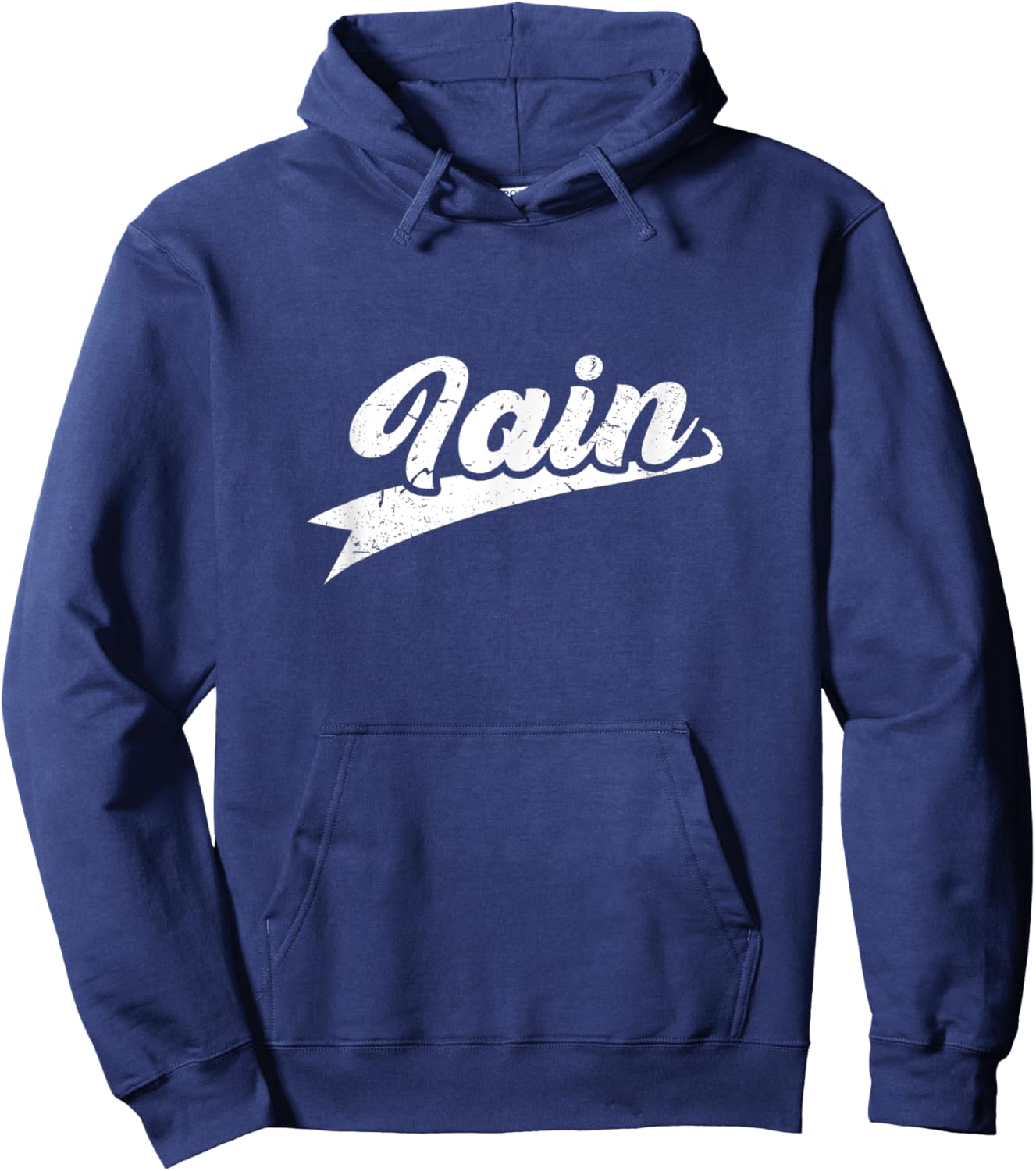 Classic 70s Retro Name Iain Hoodie - Hoodie | Navy