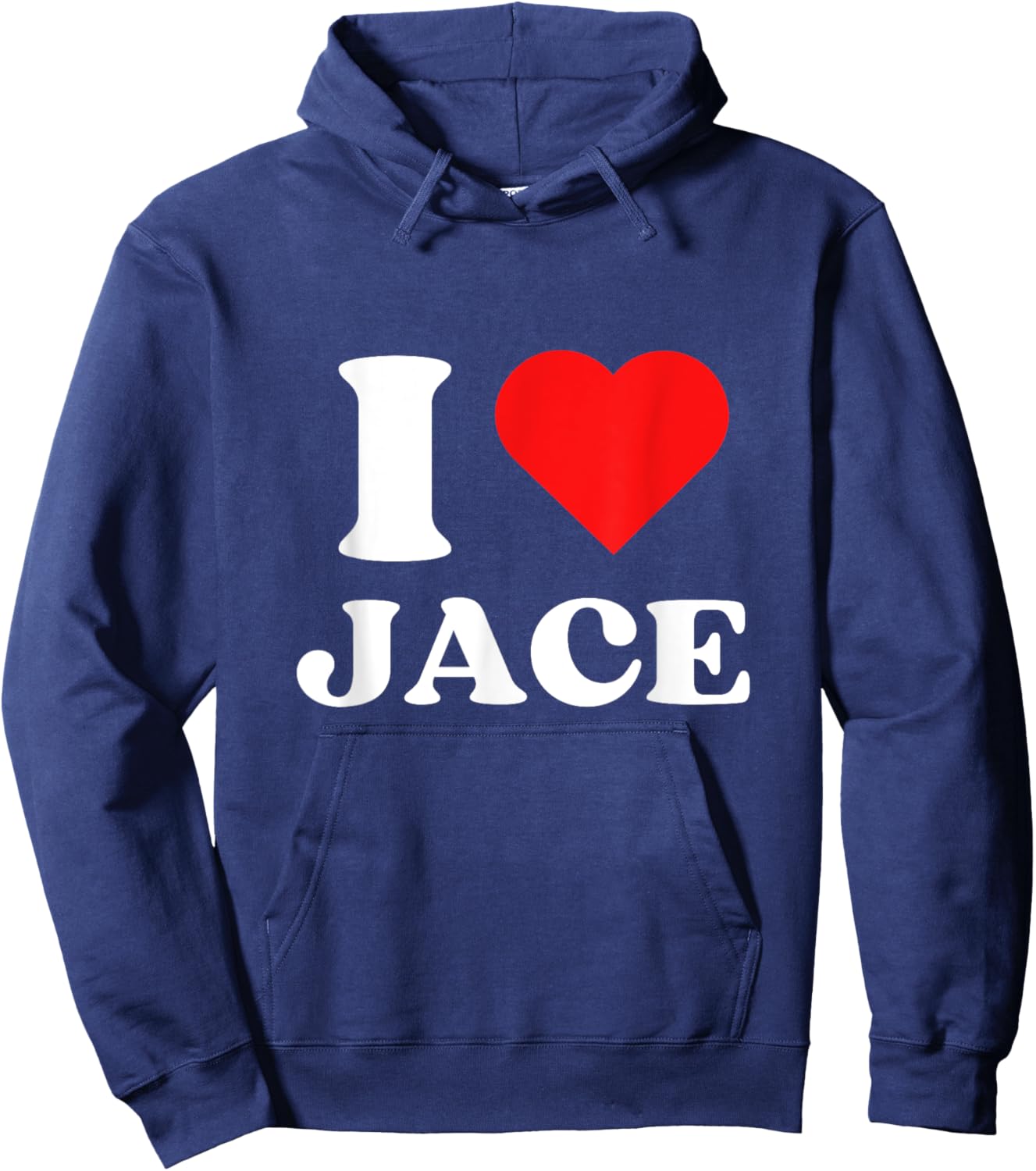 I Love Jace I Heart Jace Name Y2k Valentines Day Hoodie - Hoodie | Navy