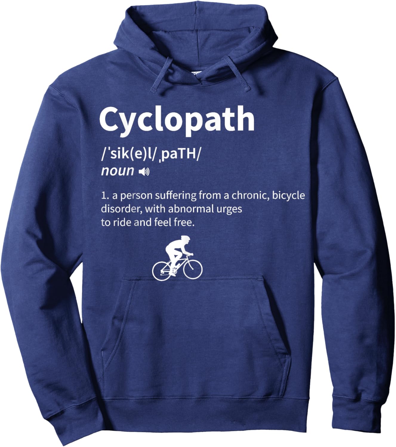 Cyclopath Funny Definition Cyclist Cycling Hoodie - Hoodie | Navy