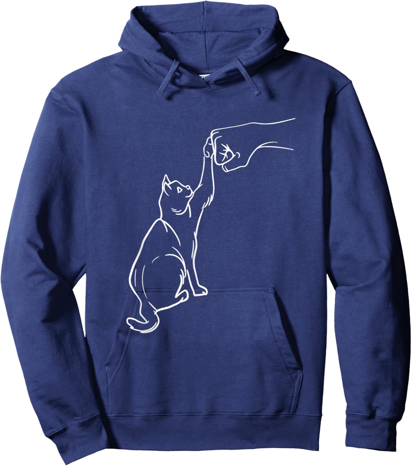 Funny Cat Best Friend Fist Bump Cat Lover Hoodie - Hoodie | Navy