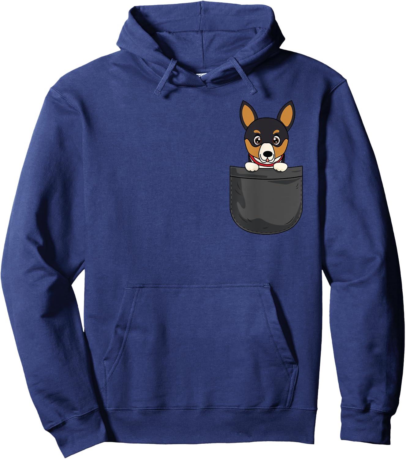 Rat Terrier Mom Dad Dog In Pocket Cute Funny Pet Lover Gift Men Women Kids Hoodie - Hoodie | Navy