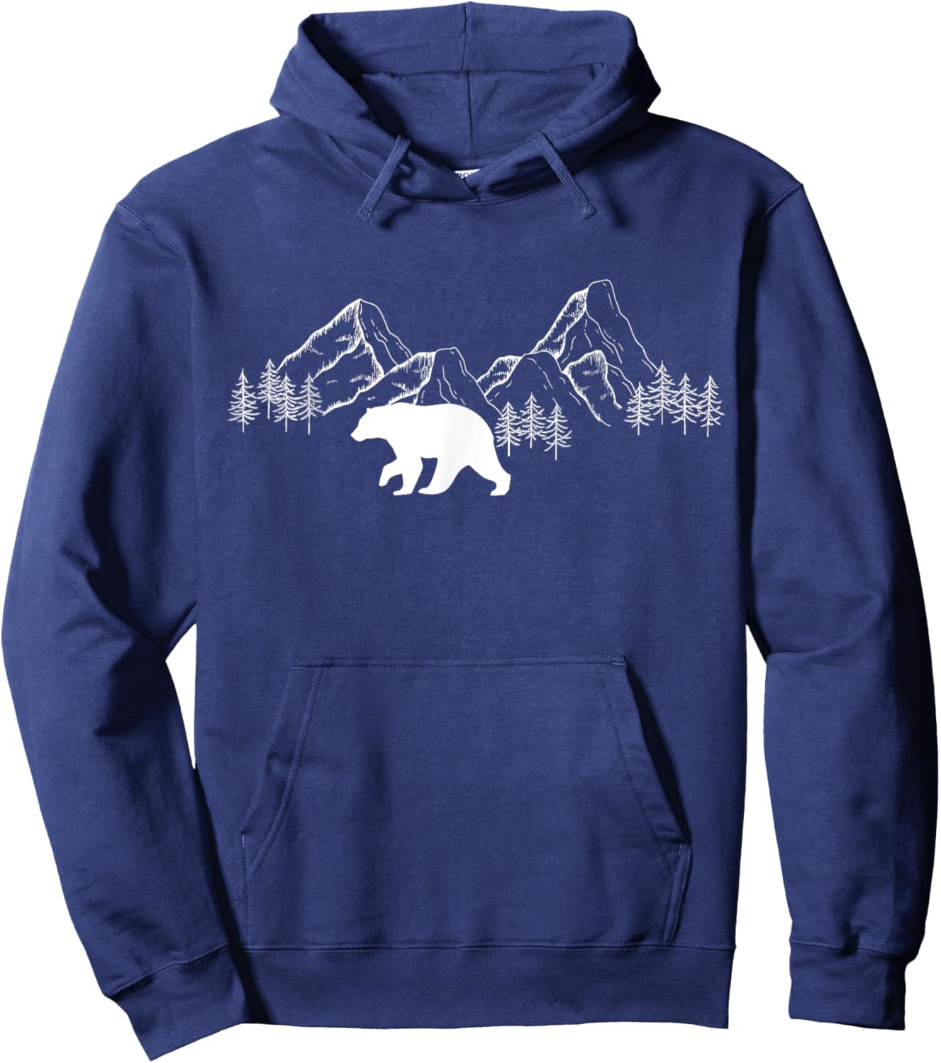 Trees Reflection Wildlife Nature Animal Bear Outdoor Forest Hoodie - Hoodie | Navy