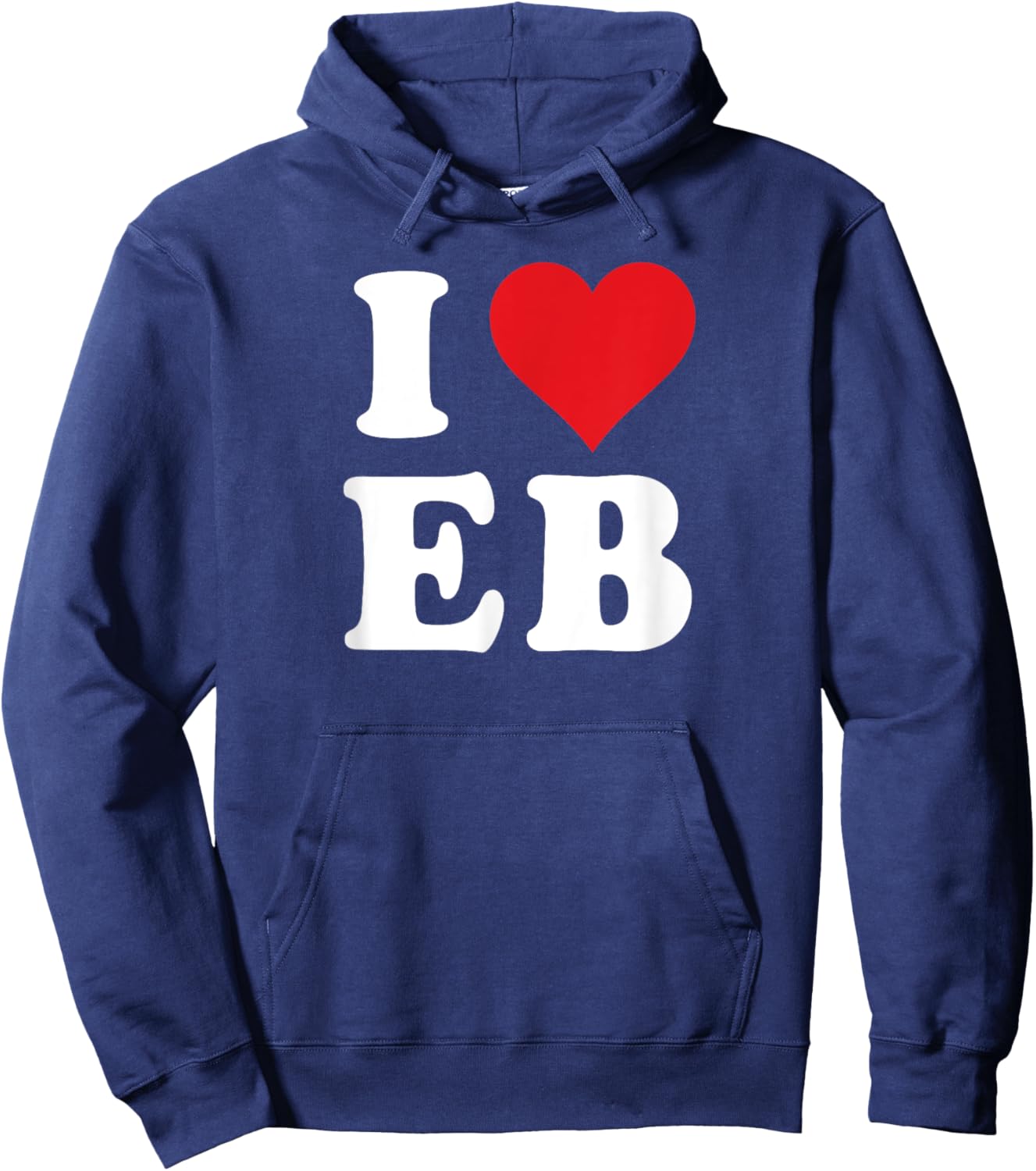 I Heart EB Initials I Love E.B. First And Last Name E B Hoodie - Hoodie | Navy