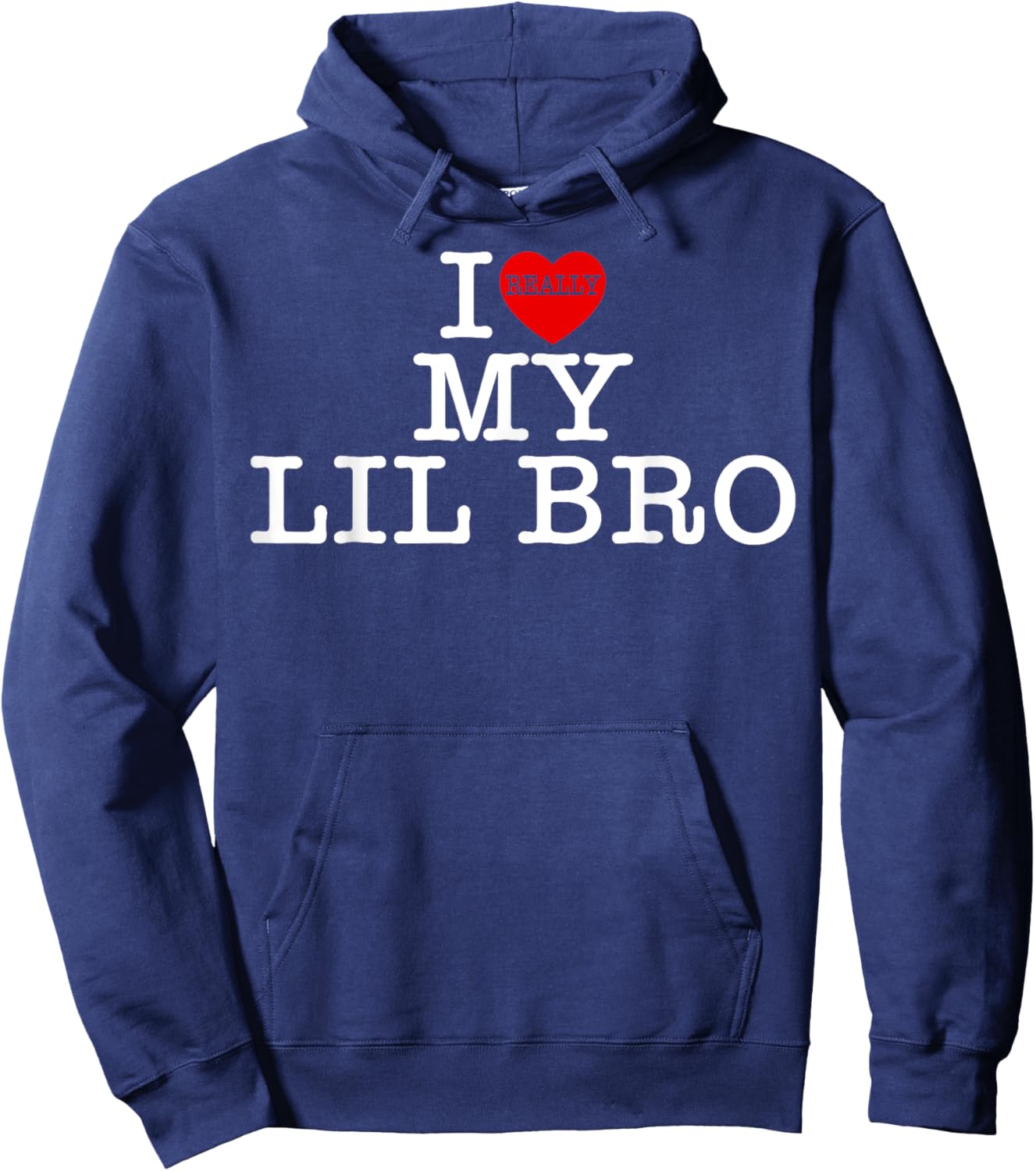 I Love (Heart) My Lil Bro Women Kids Family Matching Hoodie - Hoodie | Navy