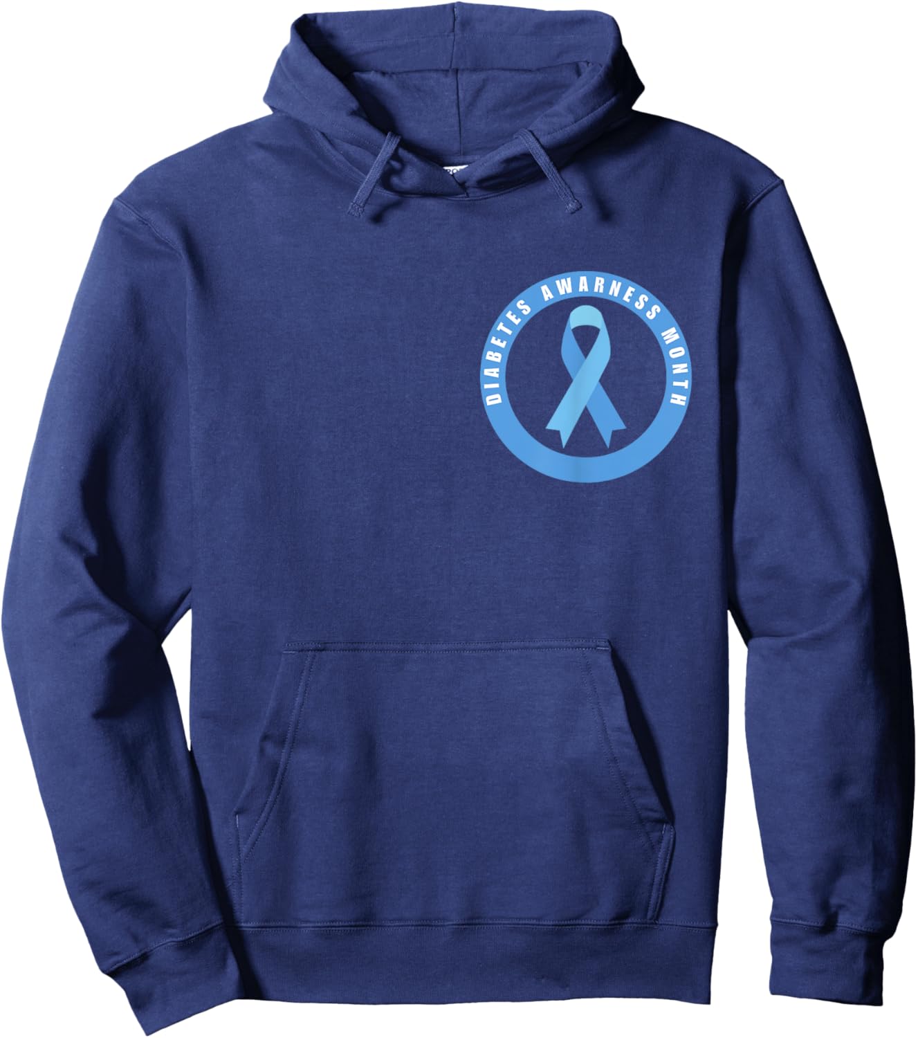 Diabetes Awareness Month Blue Love Ribbon Support T1D T2D Hoodie - Hoodie | Navy
