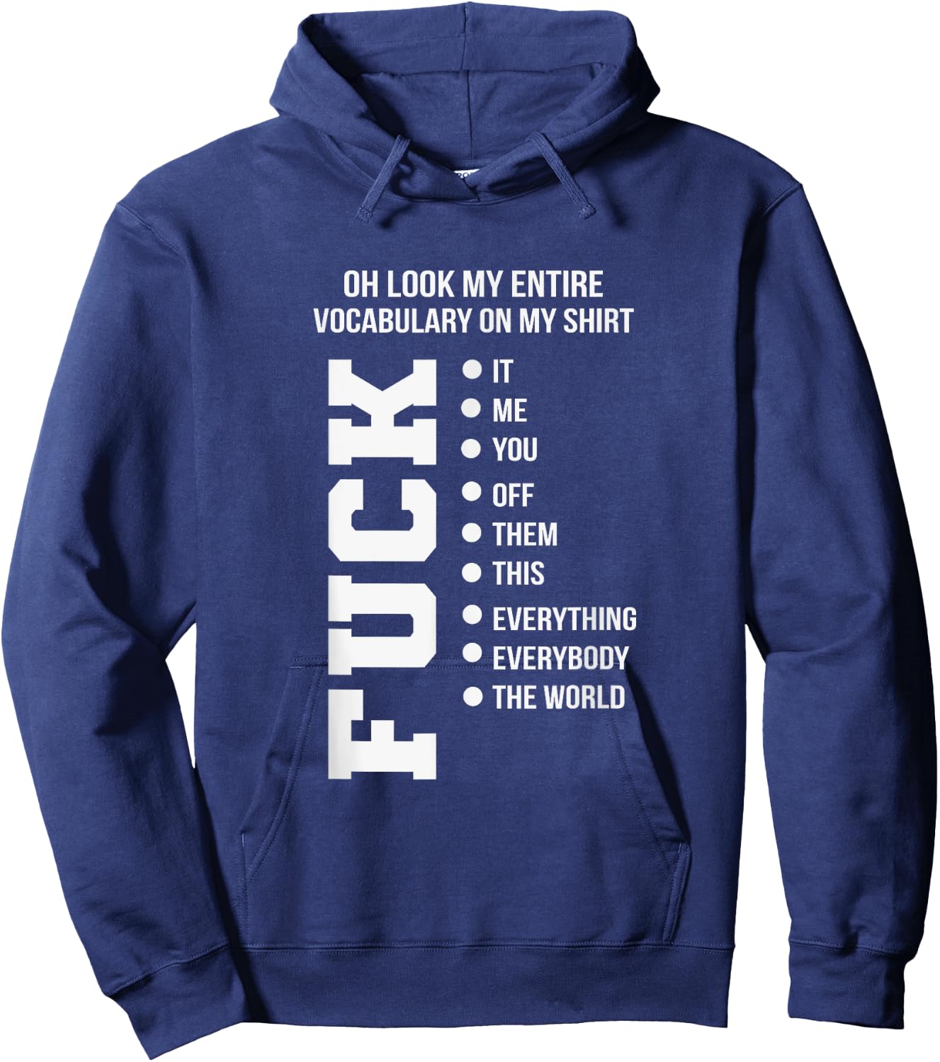 Entire Vocabulary Funny and Carefree Hoodie - Hoodie | Navy