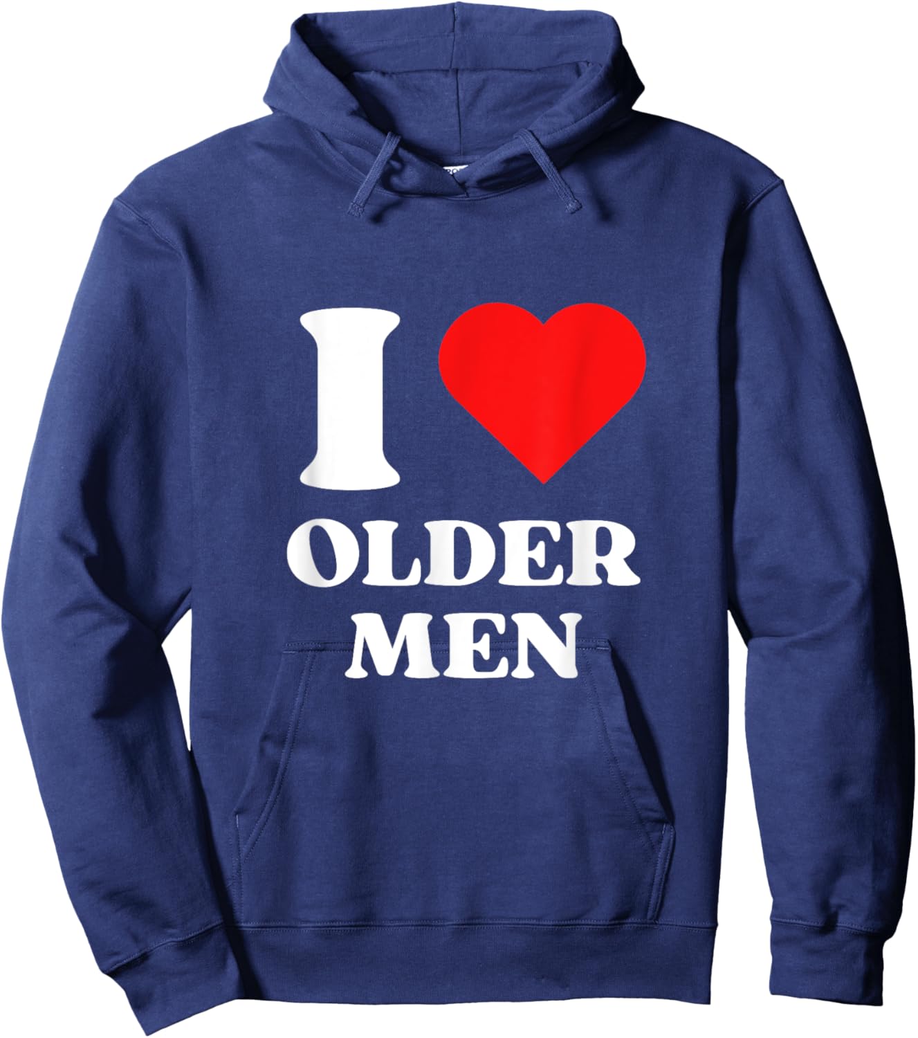 I Love Older Men I Heart Older Men Y2k Aesthetic Red Heart Hoodie - Hoodie | Navy