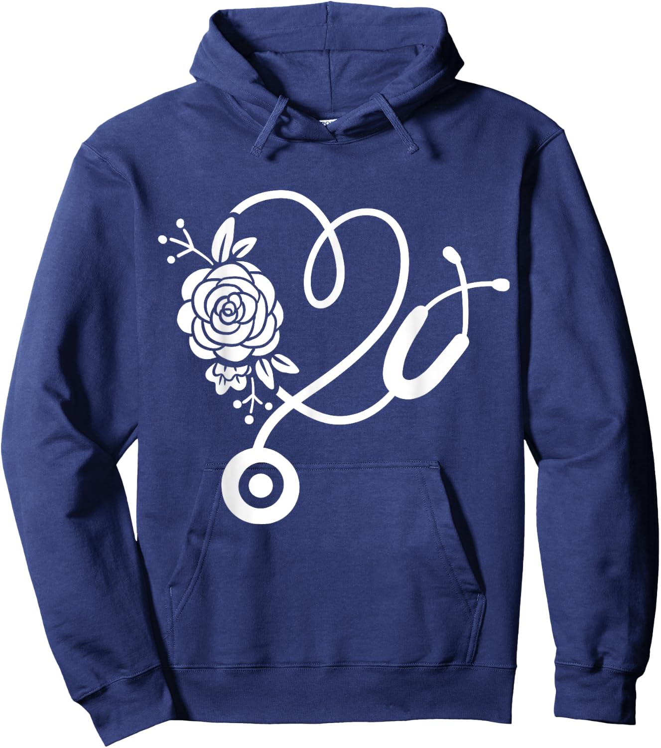 Stethoscope Flower Doctor Nurse RN PA Hoodie - Hoodie | Navy