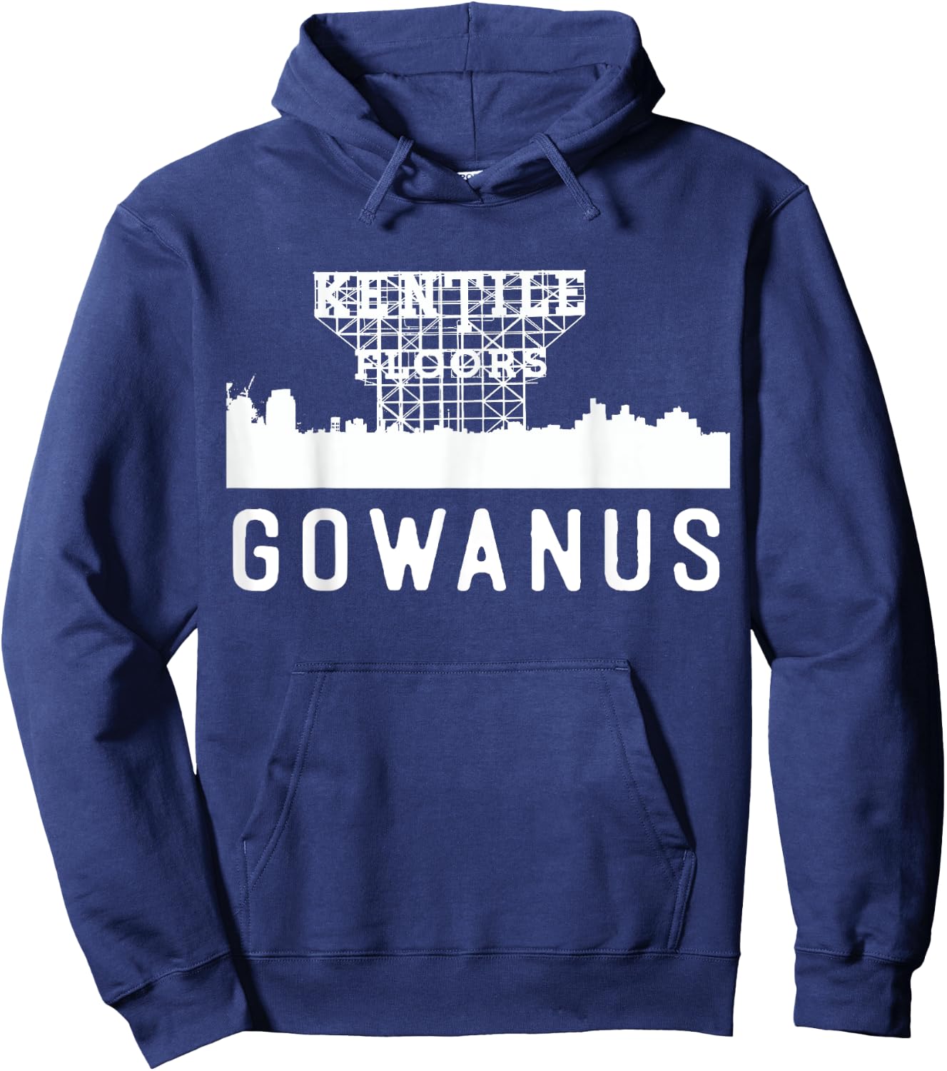 Gowanus Brooklyn New York NY Home Neighborhood Skyline Hoodie - Hoodie | Navy