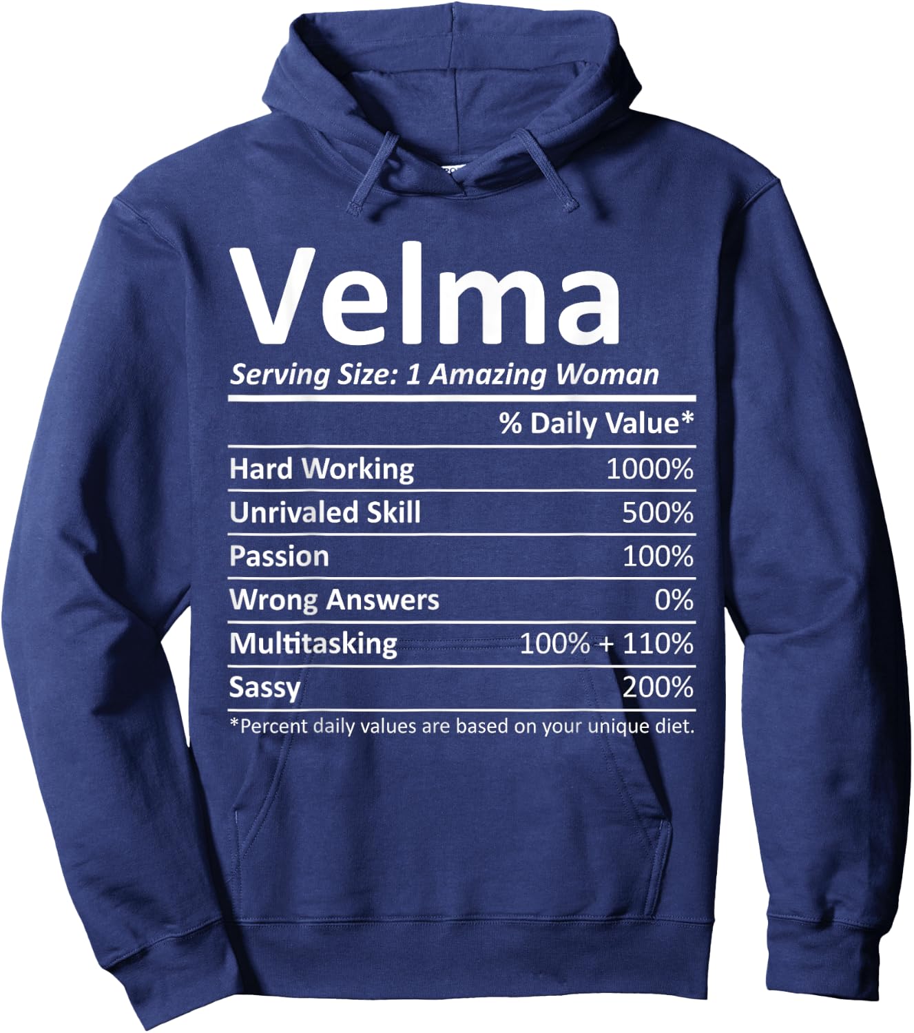 VELMA Nutrition Personalized Name Funny Christmas Gift Hoodie - Hoodie | Navy
