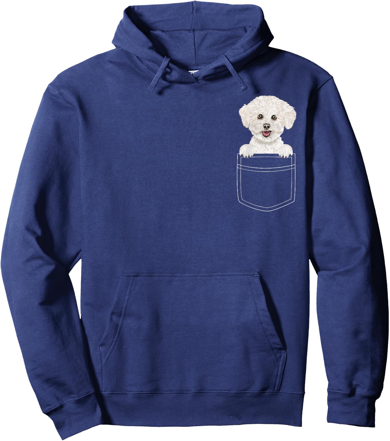 Bichons Frise Dog In Pocket Funny Dog Lover Men Women Girls Kids Hoodie - Hoodie | Navy